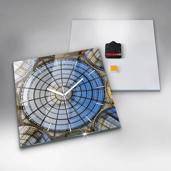 Wanduhr quadratisch mit motiv Mailänder Einkaufszentrum