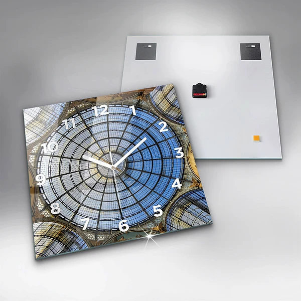 Wanduhr quadratisch mit motiv Mailänder Einkaufszentrum
