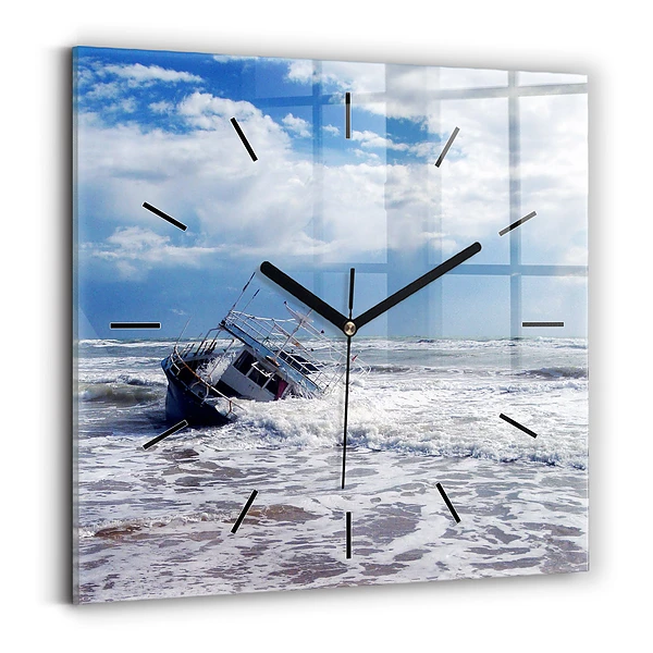 Wanduhr modern quadratisch Versunkenes Wasserfahrzeug