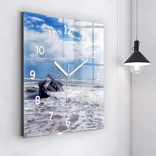 Wanduhr modern quadratisch Versunkenes Wasserfahrzeug