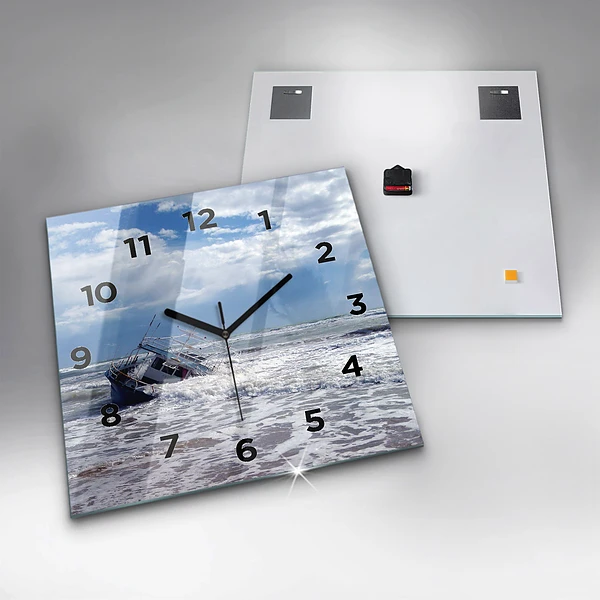 Wanduhr modern quadratisch Versunkenes Wasserfahrzeug