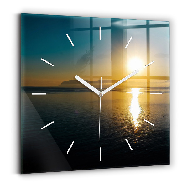 Wanduhr quadratisch Landschaft bei Sonnenaufgang