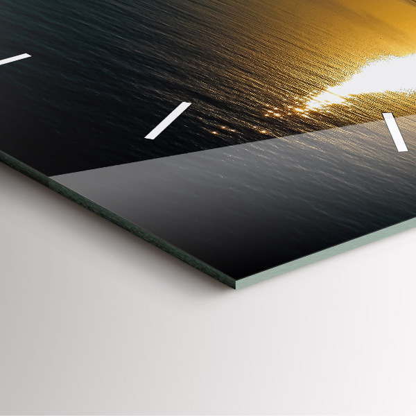 Wanduhr quadratisch Landschaft bei Sonnenaufgang