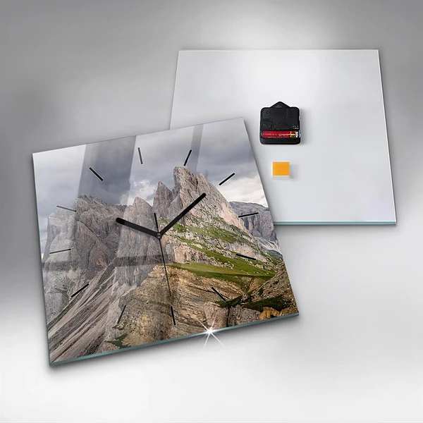 Wanduhr quadratisch Felsige Berge