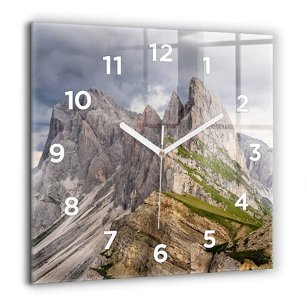 Wanduhr quadratisch Felsige Berge
