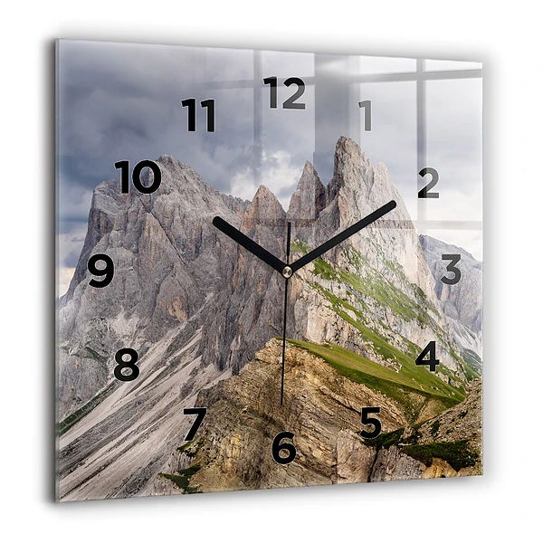 Wanduhr quadratisch Felsige Berge