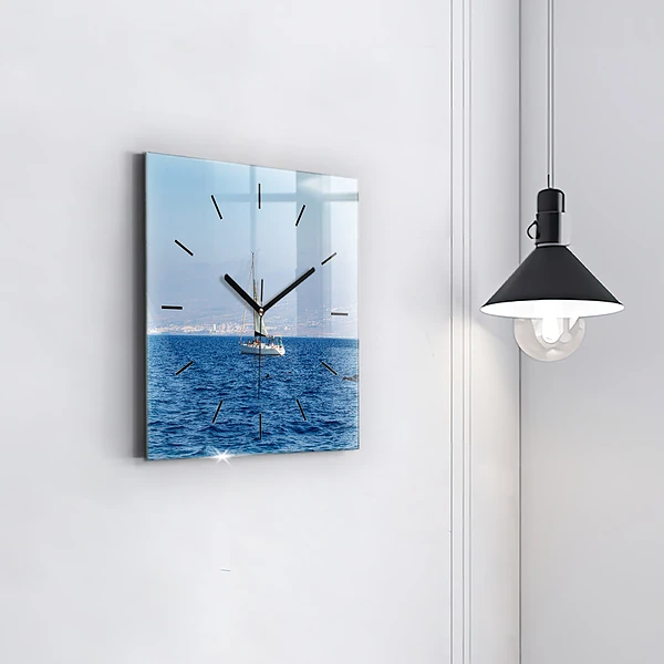 Wanduhr quadratisch mit motiv Yacht auf Teneriffa