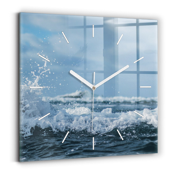 Wanduhr quadratisch Wellenfotografie