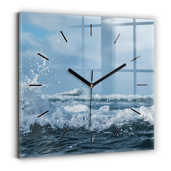 Wanduhr quadratisch Wellenfotografie