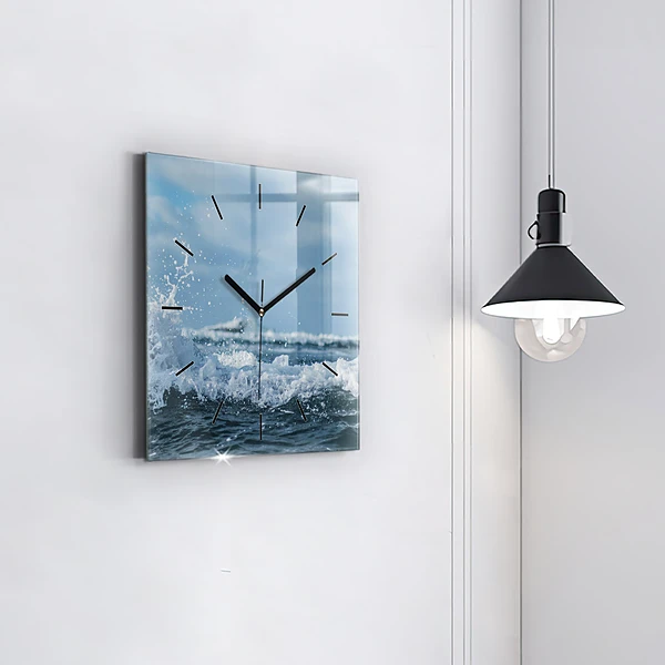 Wanduhr quadratisch Wellenfotografie