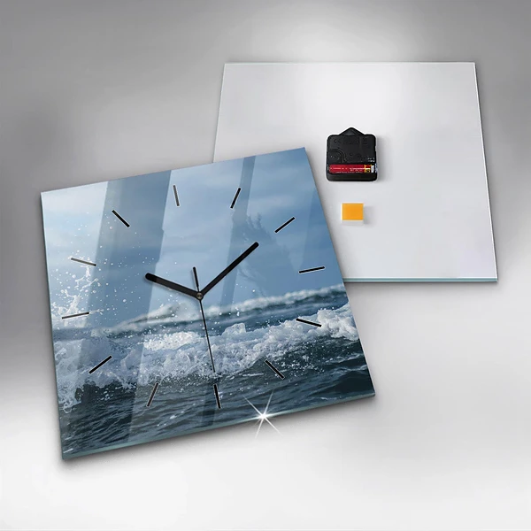 Wanduhr quadratisch Wellenfotografie