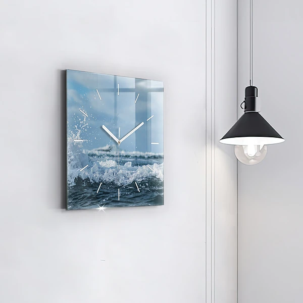 Wanduhr quadratisch Wellenfotografie