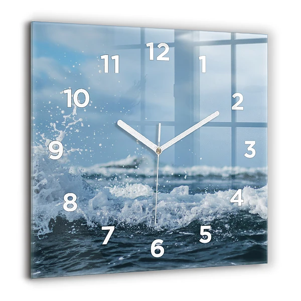 Wanduhr quadratisch Wellenfotografie