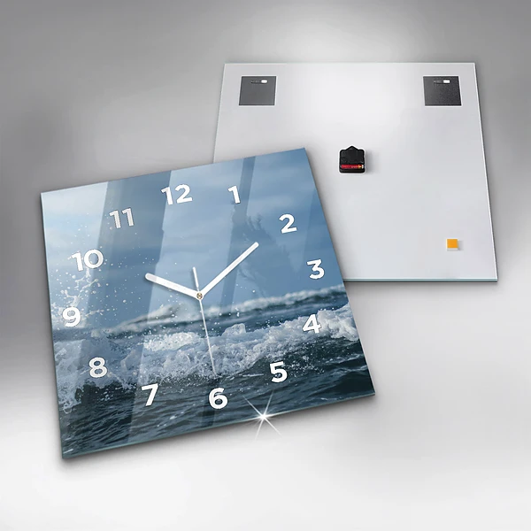 Wanduhr quadratisch Wellenfotografie