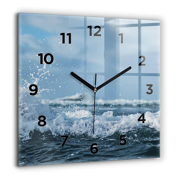 Wanduhr quadratisch Wellenfotografie