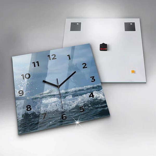 Wanduhr quadratisch Wellenfotografie