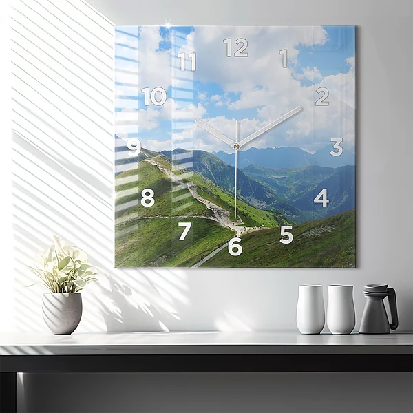 Wanduhr quadratisch mit motiv Kasprowy Wierch Zakopane