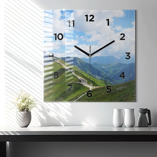Wanduhr quadratisch mit motiv Kasprowy Wierch Zakopane