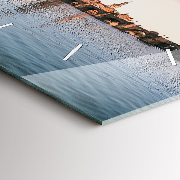 Wanduhr modern quadratisch Karlsbrücke in Prag