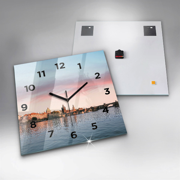 Wanduhr modern quadratisch Karlsbrücke in Prag