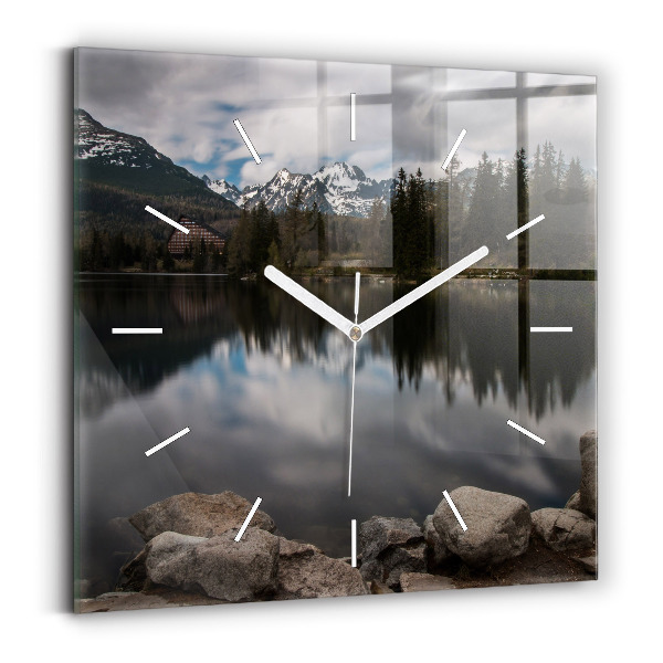 Wanduhr quadratisch mit motiv Hohe Tatra in der Slowakei