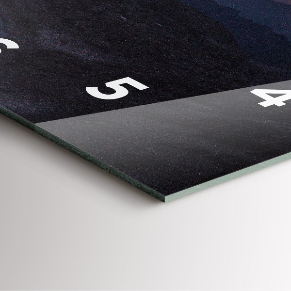 Wanduhr quadratisch Berge bei Sonnenuntergang