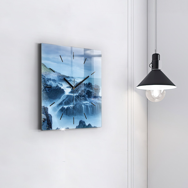 Wanduhr quadratisch Leuchtturm