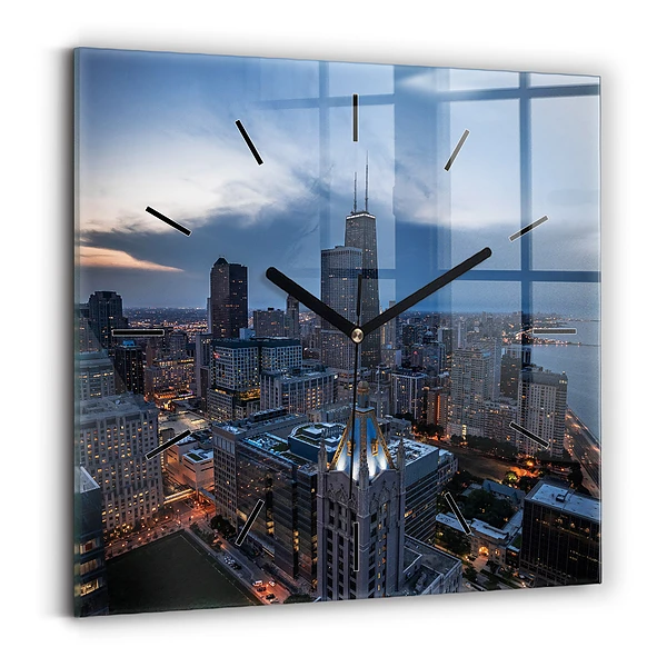 Wanduhr modern quadratisch Foto von Chicago