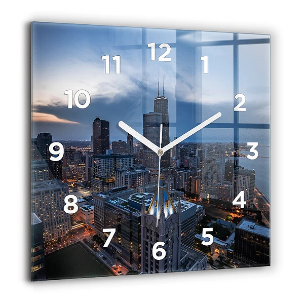 Wanduhr modern quadratisch Foto von Chicago