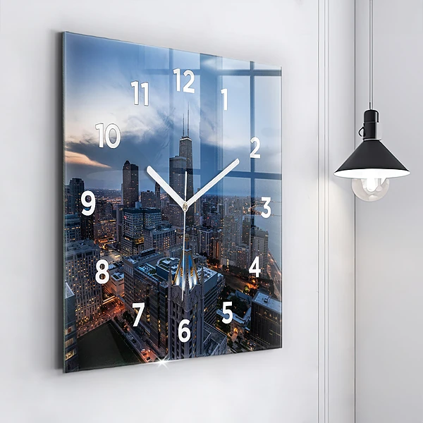 Wanduhr modern quadratisch Foto von Chicago