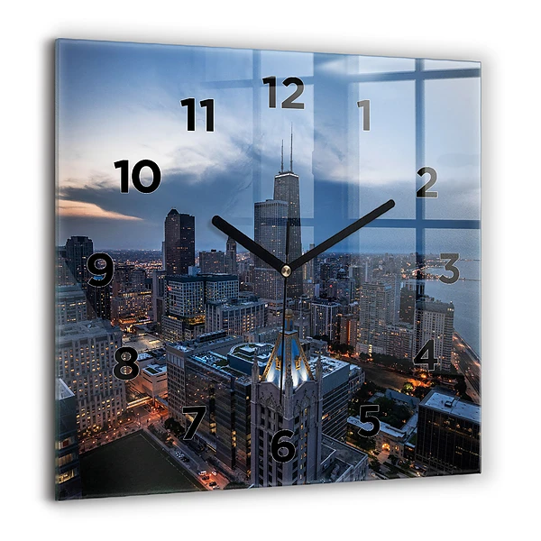 Wanduhr modern quadratisch Foto von Chicago