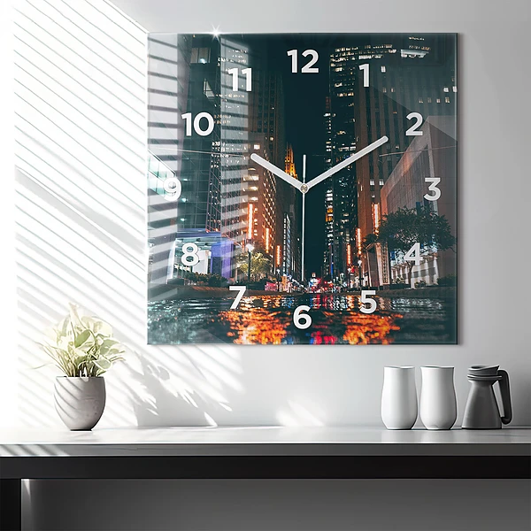 Wanduhr quadratisch mit motiv Hilton Hotel in Houston