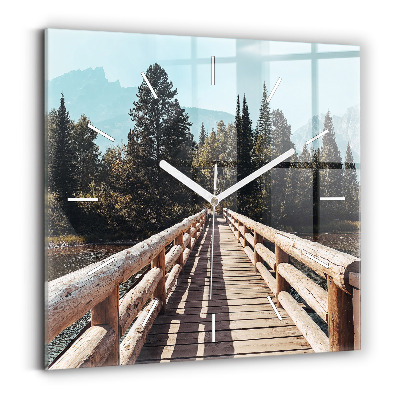 Wanduhr quadratisch mit motiv Berge im Yellowstone