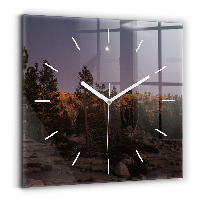 Wanduhr modern quadratisch Die felsige Straße von Yosemite