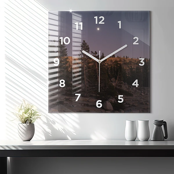 Wanduhr modern quadratisch Die felsige Straße von Yosemite