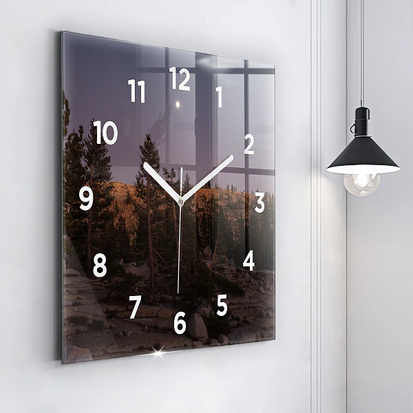 Wanduhr modern quadratisch Die felsige Straße von Yosemite
