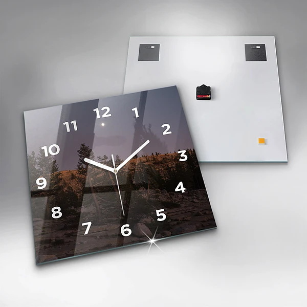 Wanduhr modern quadratisch Die felsige Straße von Yosemite