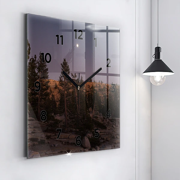 Wanduhr modern quadratisch Die felsige Straße von Yosemite