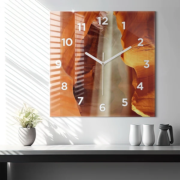 Wanduhr quadratisch mit motiv Wüstenschlucht