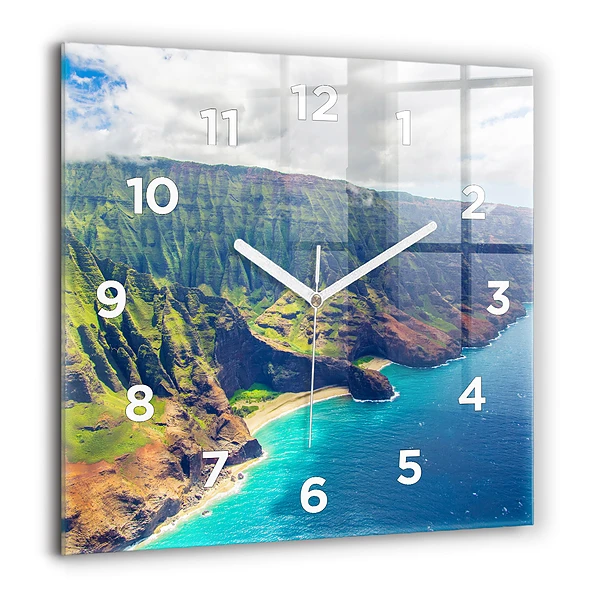 Wanduhr quadratisch mit motiv Hawaiianisches Meer