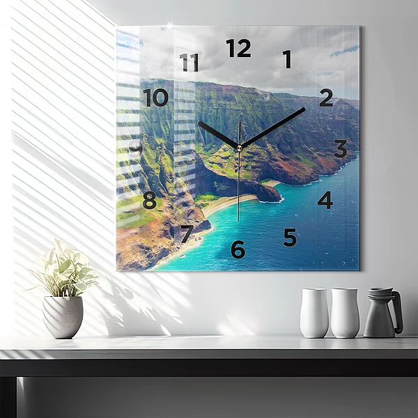 Wanduhr quadratisch mit motiv Hawaiianisches Meer