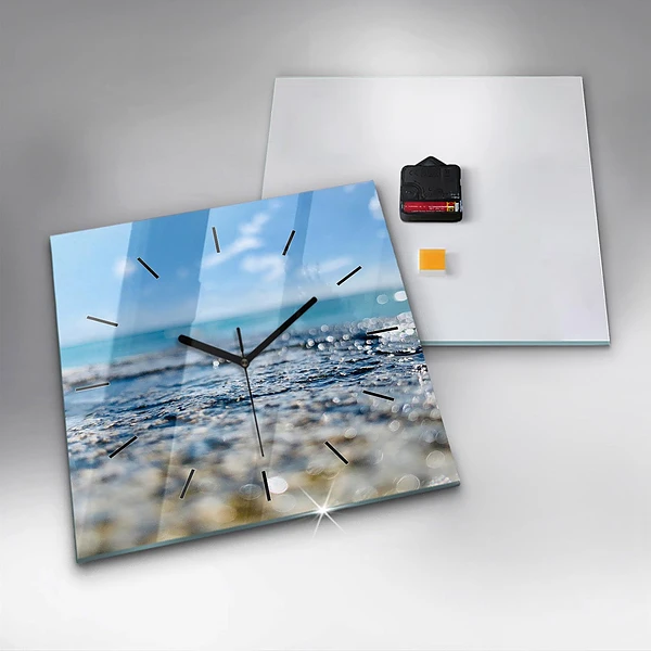 Wanduhr quadratisch mit motiv Wasserfotografie
