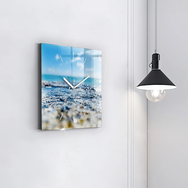 Wanduhr quadratisch mit motiv Wasserfotografie