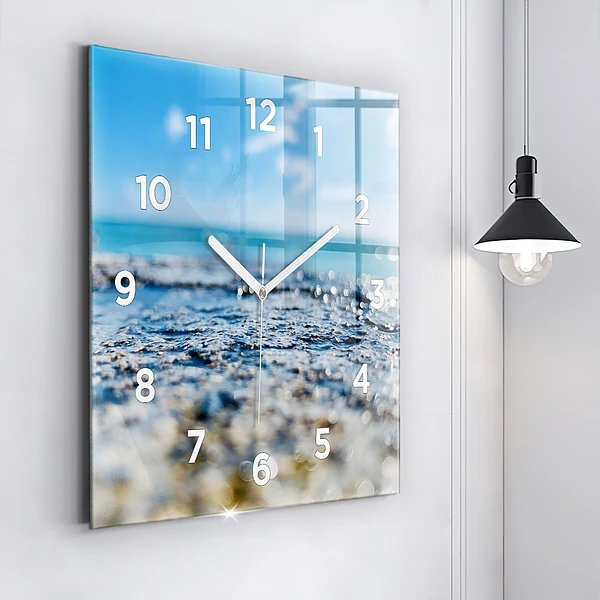 Wanduhr quadratisch mit motiv Wasserfotografie