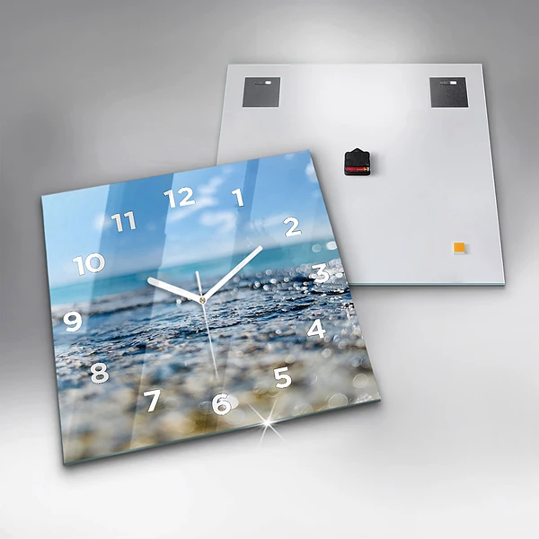 Wanduhr quadratisch mit motiv Wasserfotografie