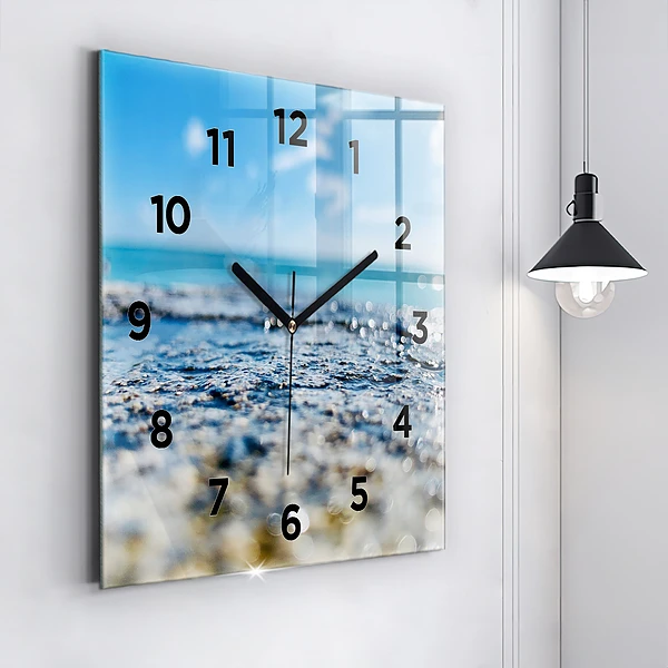 Wanduhr quadratisch mit motiv Wasserfotografie