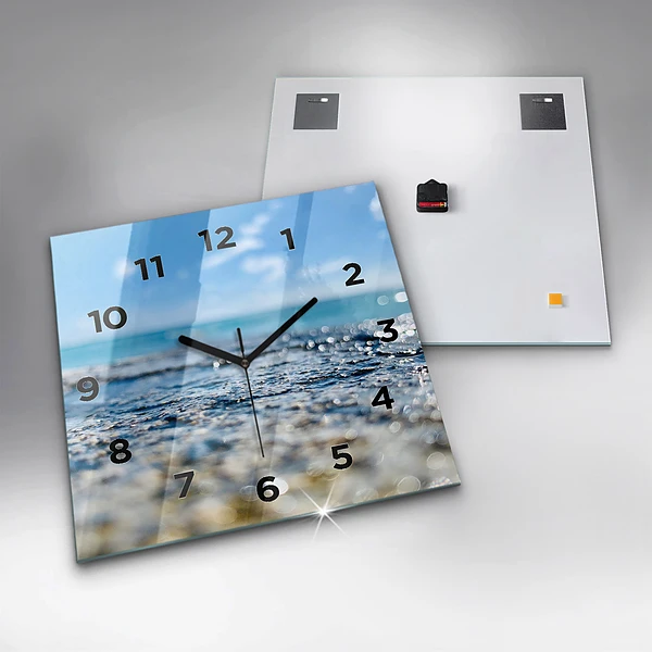 Wanduhr quadratisch mit motiv Wasserfotografie
