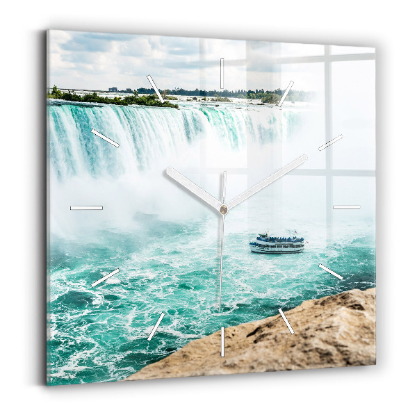 Wanduhr quadratisch mit motiv Niagara-Boot