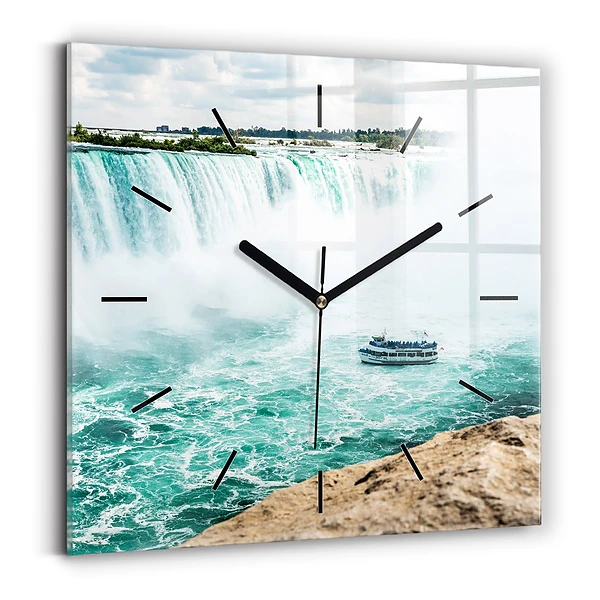 Wanduhr quadratisch mit motiv Niagara-Boot