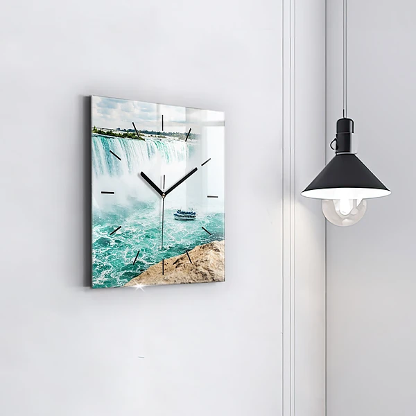 Wanduhr quadratisch mit motiv Niagara-Boot